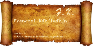 Frenczel Kálmán névjegykártya